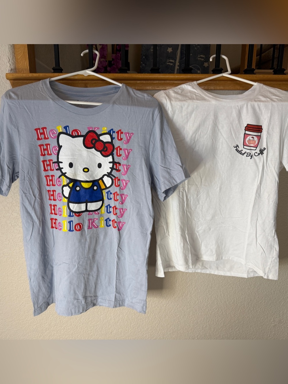 Hello Kitty Light Blue & White Short Sleeve Tee Bundle Women’s Medium